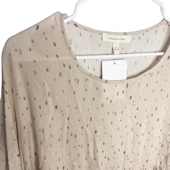 Grade&Gather boho peplum cropped oversized top NWT cream d - Picture 4 of 5